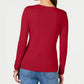 Charter Club Women's Pima Cotton Long-Sleeve Top Red Size X-Small