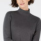 Charter Club Women's Cotton Mock Neck Top Grey Size Medium
