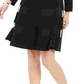 R & M Richards Women's Black Long Sleeve V Neck Knee Length Fit + Flare Dress Black Size 10 Petite