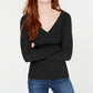 Freshman Juniors' V-Neck Ribbed Sweater Gray Size Medium