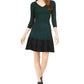 Taylor Women's Animal-Print Sweater Dress Green Size Small