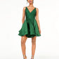 Blondie Nites Women's Zippered Sweetheart Neckline Mini Fit Flare Formal Dress Green Size 7