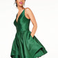 Blondie Nites Women's Zippered Sweetheart Neckline Mini Fit Flare Formal Dress Green Size 7