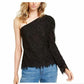 Leyden Women's Asymmetric Lace Top Black Size Medium