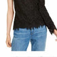 Leyden Women's Asymmetric Lace Top Black Size Medium