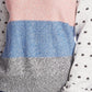 CeCe Women's Marled Stripe & Bobble Stitch Sweater Beige Charcoal Size Large
