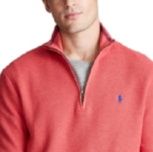 Ralph Lauren Men's Textured Quarter-Zip Sweater Bright Red Size X-Small