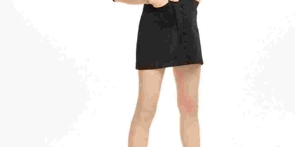 Danielle Bernstein Women's Tuxedo Mini Dress Black Size 8
