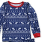 Max & Olivia Baby & Toddler Boy's 3 Pc Reindeer Print Pajamas & Socks Set Navy Size 3T