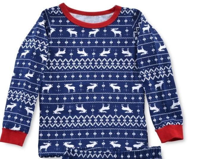 Max & Olivia Baby & Toddler Boy's 3 Pc Reindeer Print Pajamas & Socks Set Navy Size 3T