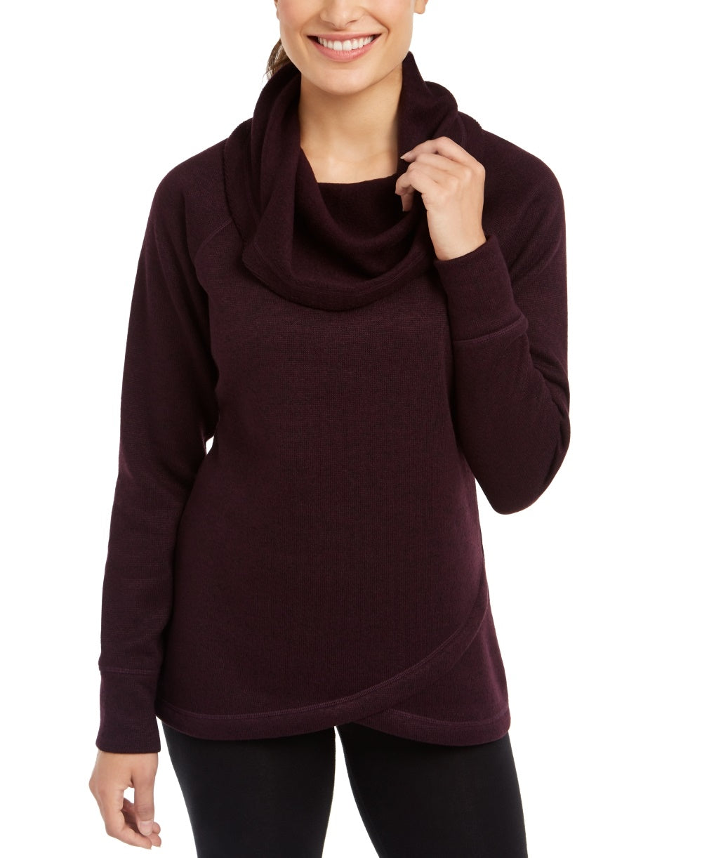 Ideology Women's Cowl Neck Pullover Purple Size XX-Large