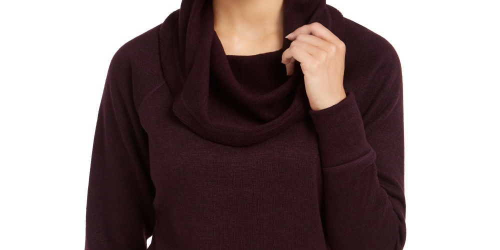 Ideology Women's Cowl Neck Pullover Purple Size XX-Large