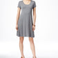 Style & Co Women's Short Sleeve A Line Dress Gray Size Small
