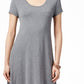 Style & Co Women's Short Sleeve A Line Dress Gray Size Small