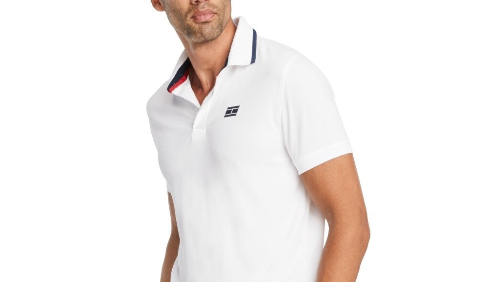 Tommy Hilfiger Men's Custom Fit Armstrong Logo Polo Shirt White Size Small