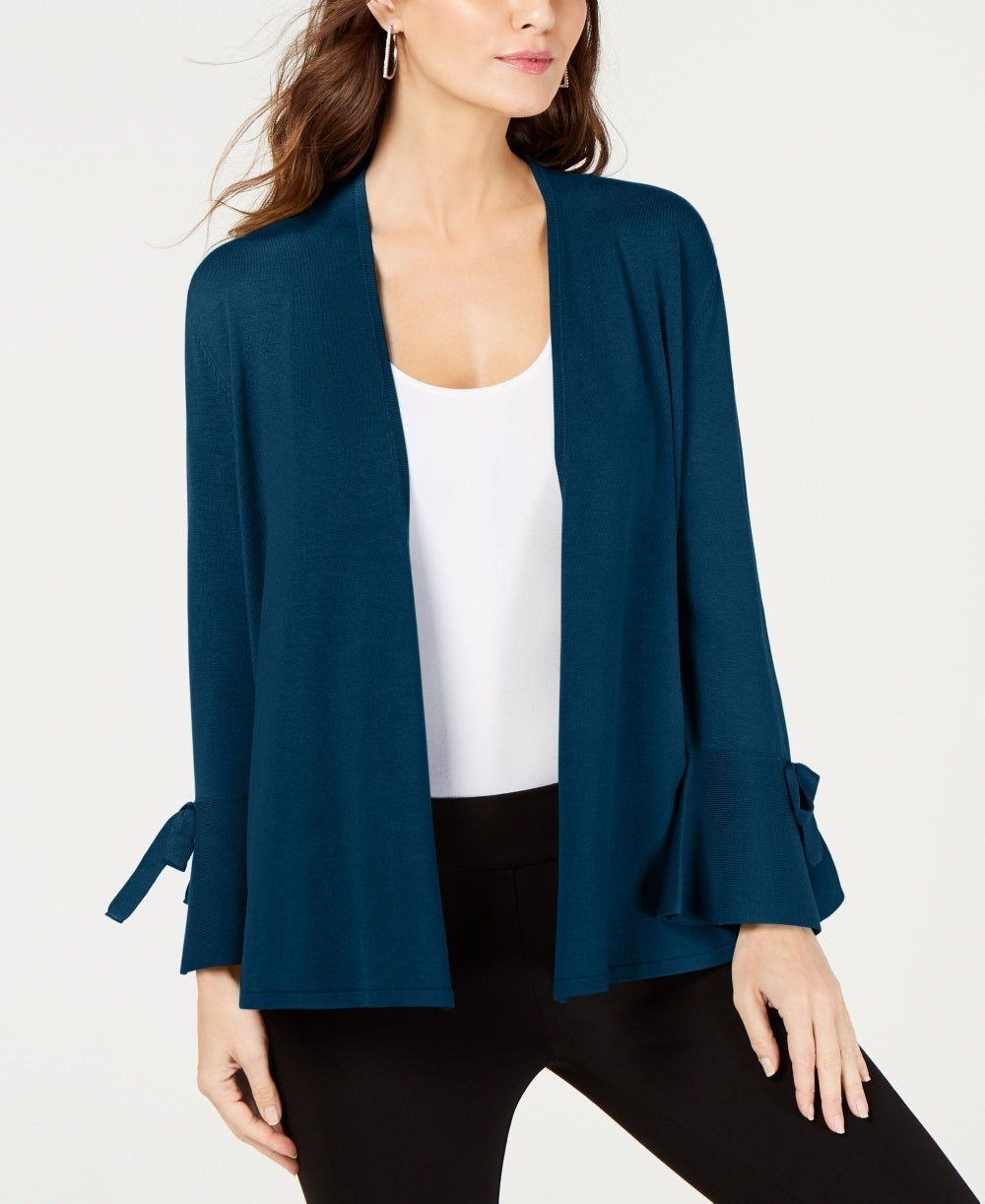 Alfani Women's Tie Sleeve Cardigan Teal Size XX-Large