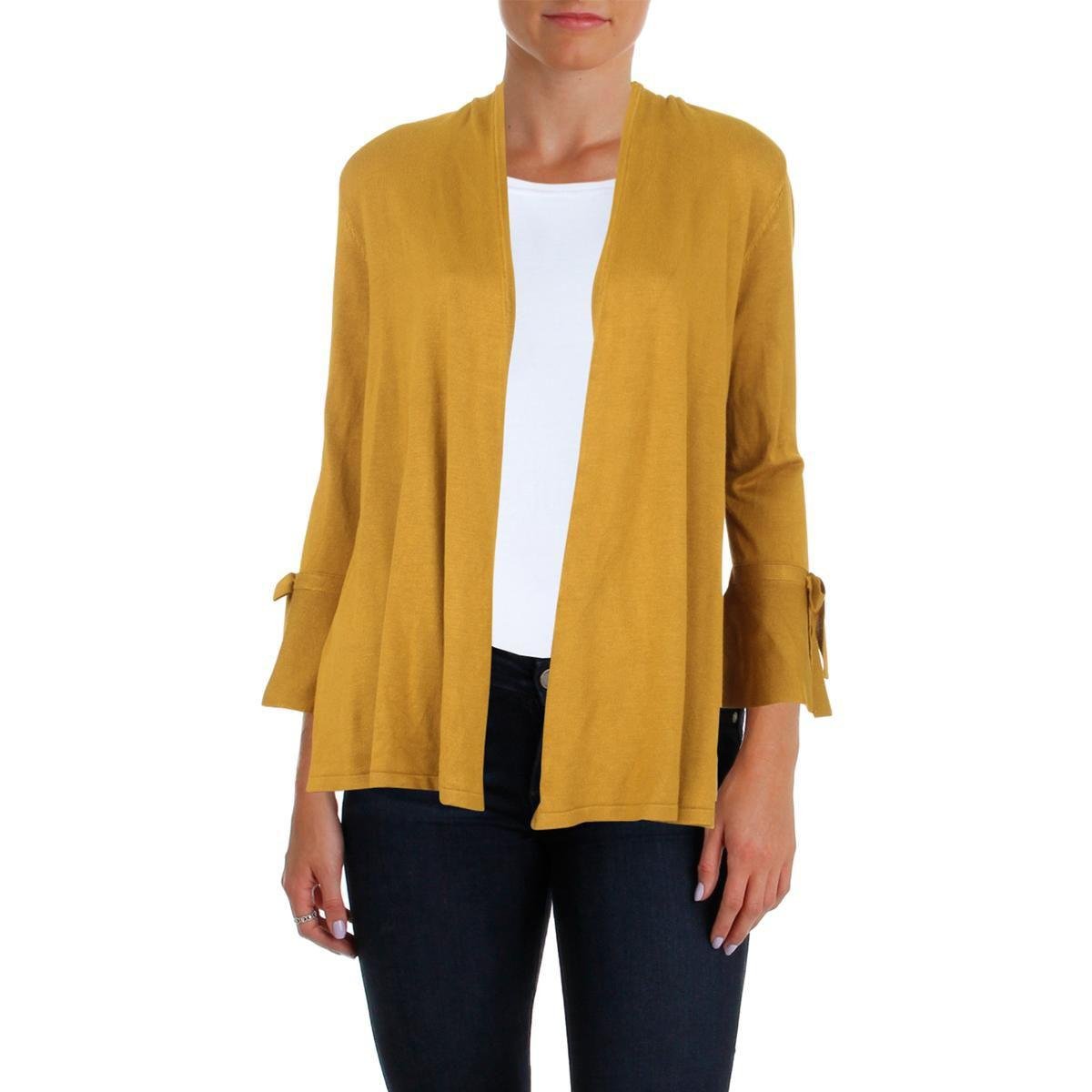 Alfani Women's Tie-Sleeve Cardigan Taupe Size Extra Large