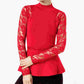 INC International Concepts Women's Lace Peplum Top Red Size Petite Large