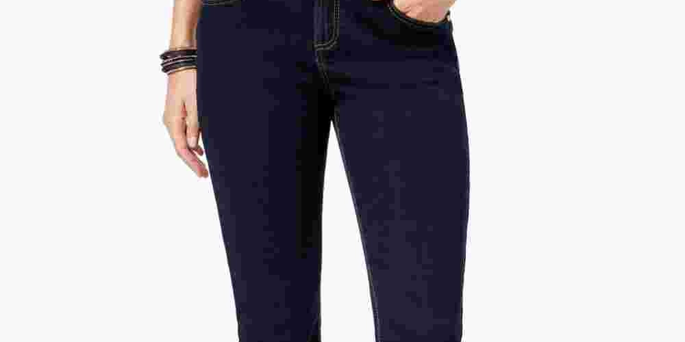 INC International Concepts Women's Cropped Straight Leg Jeans Blue Size 4