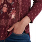 Lucky Brand Women's Matchbox Tee Burgundy Multi Red Size Small