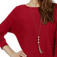 INC International Concepts Women's Shirttail Sweater Red