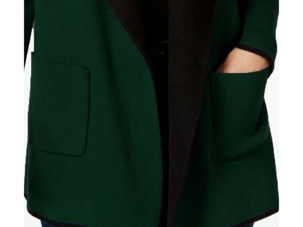 Alfani Women's Colorblocked Open Front Cardigan Green Size Small