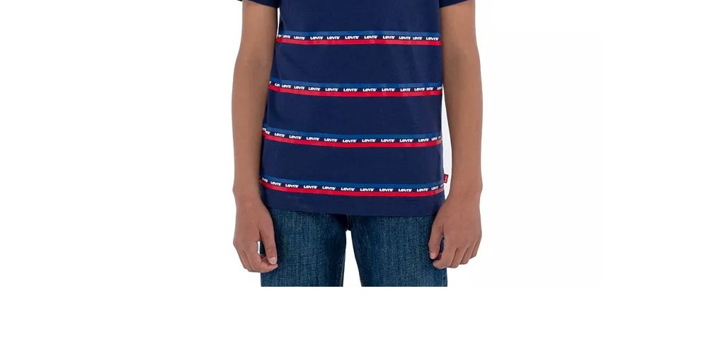 Levi's Little Boy's Logo Stripe T-Shirt Blue Size 4