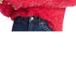 1.STATE Women's Eyelash Fringe Mockneck Sweater Pink