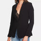 1.STATE Women's One Button Stretch Crepe Blazer Black