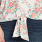 1.STATE Women's Trendy Plus Floral Print Tie Front Top Brown