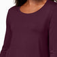 JM Collection Women's Scoop-Neck Top Wine Size Small
