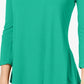 JM Collection Women's Scoop Neck Top Green Size Large