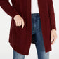 Say What? Junior's Open Front Textured Cardigan Red Size Small