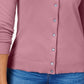 Karen Scott Women's Crew-Neck Cardigan Dark Pink Size Extra Small