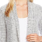 Vince Camuto Women's Houndstooth Eyelash Sweater Grey Size X-Large