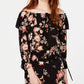 American Rag Juniors'' Printed Off-The-Shoulder Top Black Size X-Small