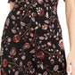 American Rag Juniors'' Printed Ruched-Sleeve A-Line Dress Black Size Small