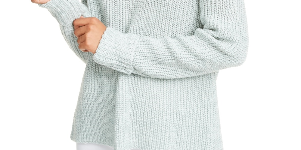 American Rag Junior's Cowlneck Sweater Blue Size Medium