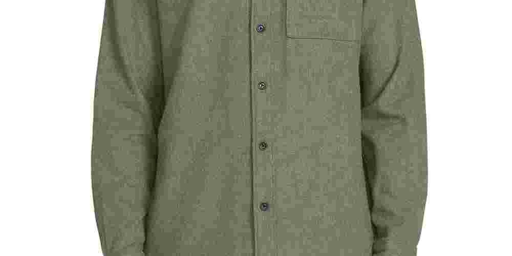 Volcom Men's Caden Solid Long Sleeve Army Combo Green Size Small