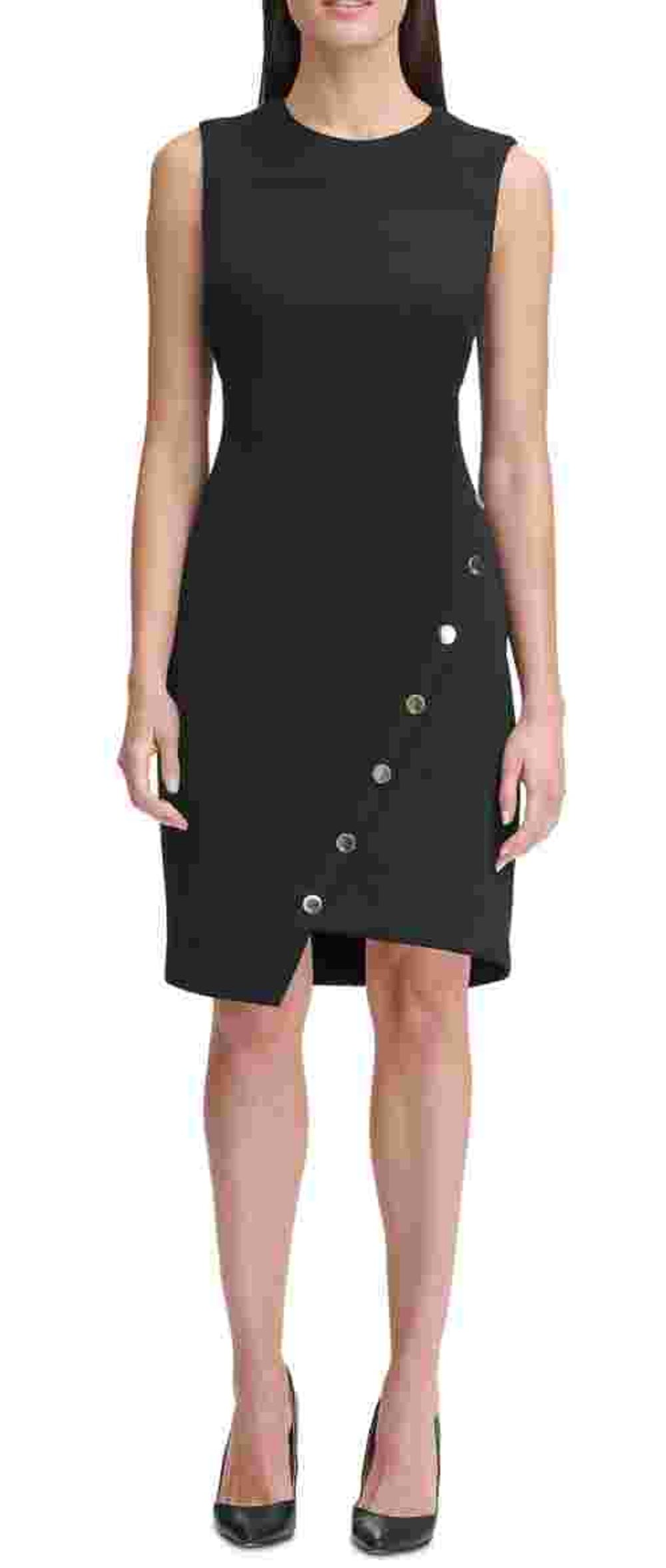 Tommy Hilfiger Women's Colorblocked Asymmetrical Dress Black Size 18