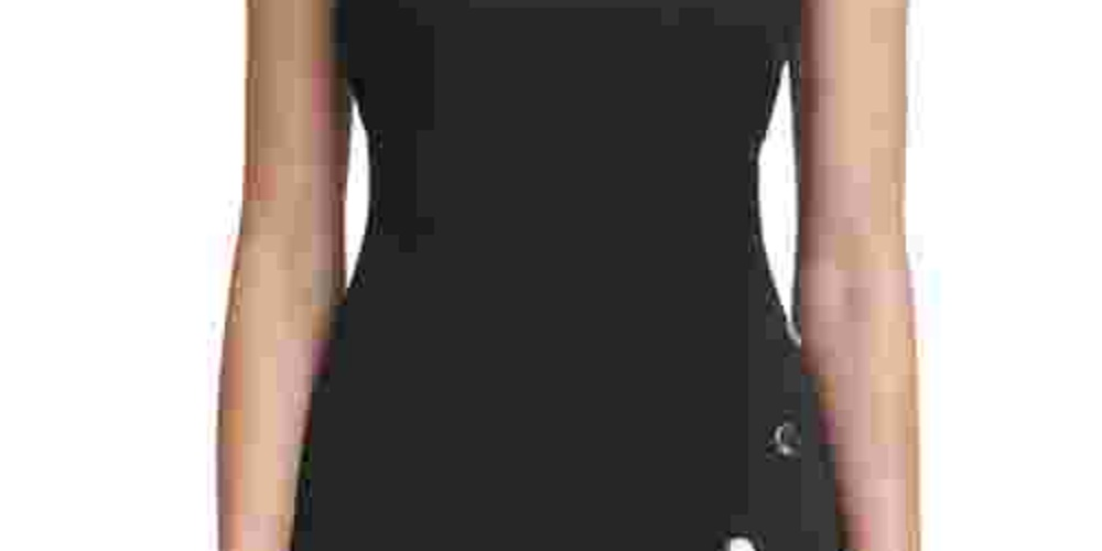 Tommy Hilfiger Women's Colorblocked Asymmetrical Dress Black Size 18