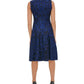 Tommy Hilfiger Women's Embroidered Fit & Flare Dress Blue Size 10