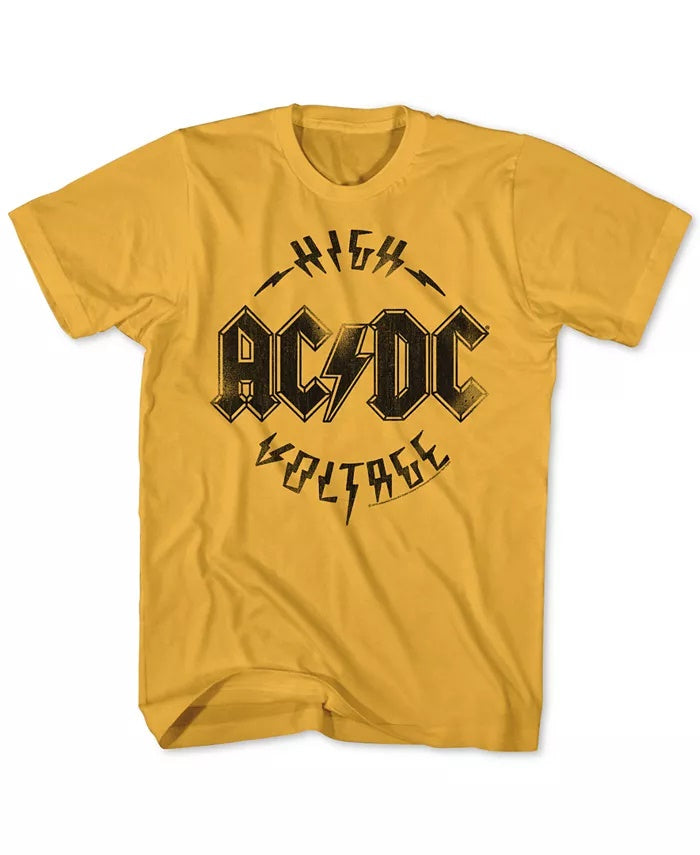 American Classics Men's ACDC High Voltage Graphic T-Shirt Yellow Size M