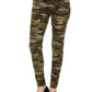 Planet Gold Juniors' Camo-Printed Brushed Jersey Leggings Green Size Medium