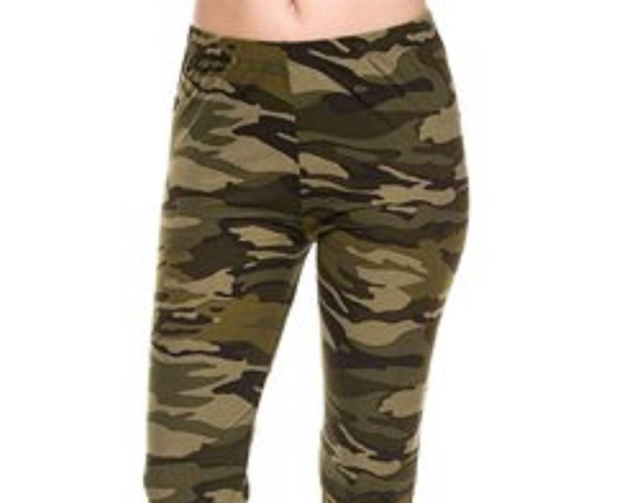 Planet Gold Juniors' Camo-Printed Brushed Jersey Leggings Green Size Extra Small