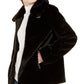 BCX Juniors' Faux-Fur Zip-Front Coat Black Size X-Small