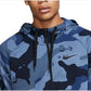 Nike Men's Dri Fit Camo Zip Hoodie Blue Size Small