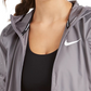 Nike Women's Essential Water-Repellent Hooded Running Jacket Gray Size Extra Large