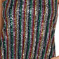 Sanctuary Women's Sequined Striped Spaghetti Strap Scoop Neck Top Black Size X-Large