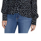 Sanctuary Women's Ella Print Tie Front Blouse Black Size X-Small